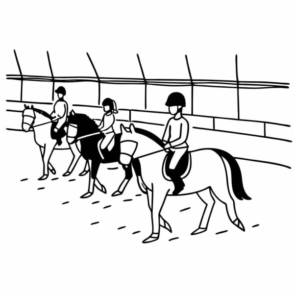 Aula de equitação para dois